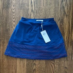 Blue Golf Skirt with Orange Accents